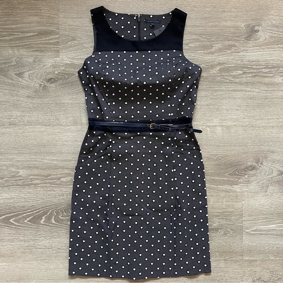Tommy Hilfiger Dresses & Skirts - *NWT Tommy Hilfiger Belted Navy Dotted Sheath Dress